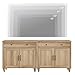 WAMAPT Buffet Cabinet with 4 Doors and 2 Drawers, Large Coffee Bar Table Wood Kitchen Storage Cabinets with Storage Cabinets, Modern Farmhouse Sideboard Credenza for Dining Room, Oak, 68 inch