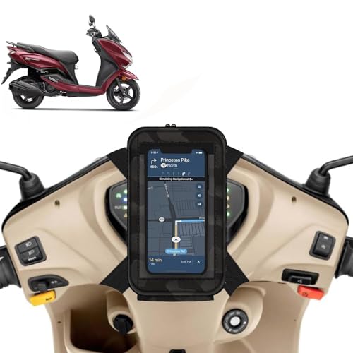 Image of Universal Mobile Holder /Stand /Mount Pouch for Scooters Scooty for Burgman Street (Black