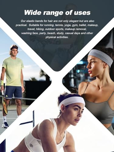 Image of DRESHOW 8 Pack Sports Headbands for Women Non-Slip Stretchy Fashion HairBand Curly Hair Headband Soft Hair Accessories for Daily Wear Workout Yoga Running