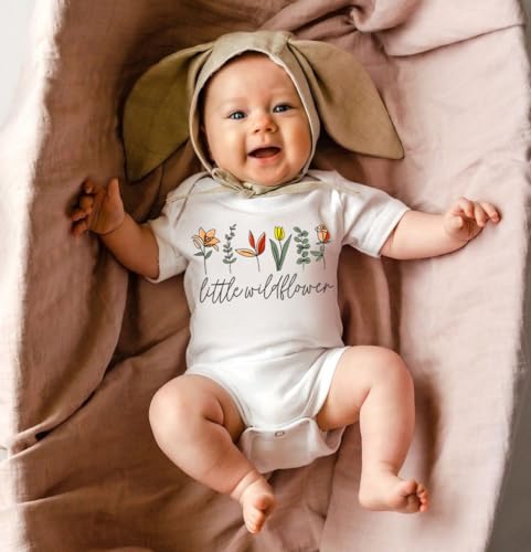 Ritatte Newborn Baby Girl Wildflower Onesie Infant Little Wildflower Bodysuit Romper Funny Flower Summer One-Piece Clothes2