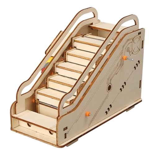 Kit De Aprendizaje De Escaleras Mecánicas - Modelo Científico De Madera De 6,4 Pulgadas | Juguete De Construcción Hecho A Mano | Dispositivo De Experimento Educativo para Adolescentes, Niños Y Niñas,