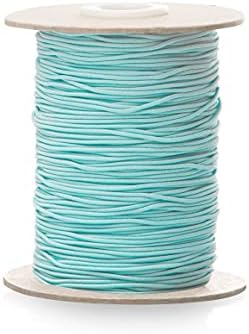 Colour Elastic Cord/Round Hat Elastic 1mm - 5 Metres, Craft, Jewellery Stringing, Masks, Party Hats (Light Blue)