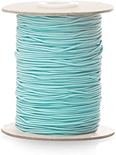 Colour Elastic Cord/Round Hat Elastic 1mm - 5 Metres, Craft, Jewellery Stringing, Masks, Party Hats (Light Blue)