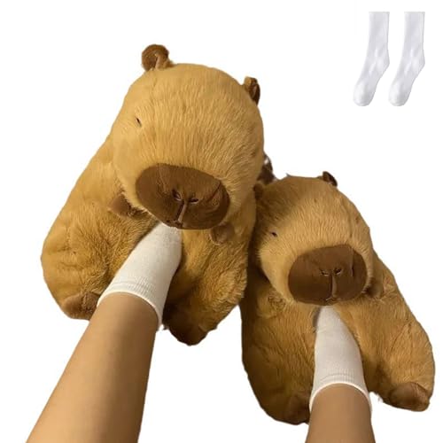 Capybara Slippers, Capybara Plush Slippers, Warm and Comfortable Capybara Plush Slippers