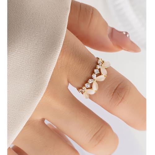 Kokoma Dainty Butterfly Ring for Women CZ Crystal Open Statement Ring Promise Engagement Wedding Rings Adjustable Finger Band Fashion Jewelry3