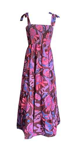Image of kinstell Women's Summer Boho Spaghetti Strap Square Neck Ruffle Casual Flowy Long Dress Beach Swing Party Maxi Dress