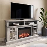 BELLEZE Traditional 58' Rustic TV Stand with 23' Electric...