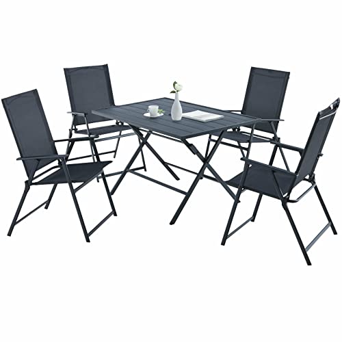 Juego de 3 muebles de ratán para patio, mesa acolchada para jardín, color gris, para piscina, patio trasero, jardín, etc