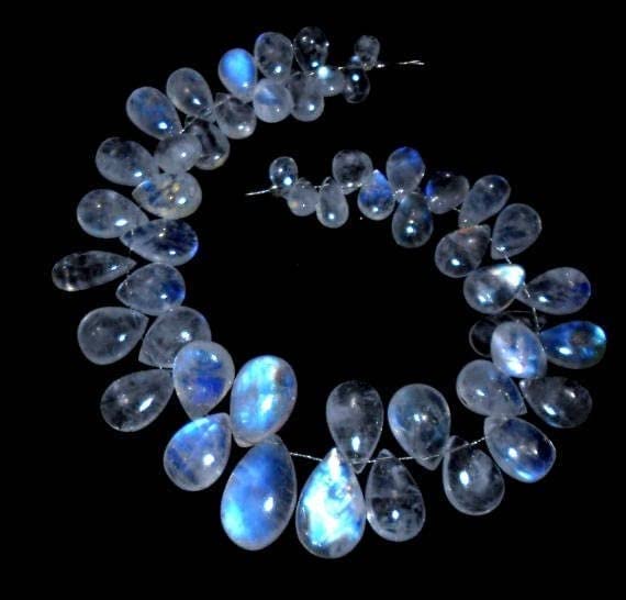 Pierre de lune arc-en-ciel naturelle en fil de 8 pouces pour ateliers créatifs DIY