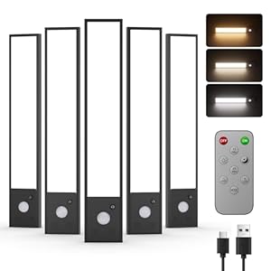 Réglette LED Cuisine Rechargeable 20cm Détecteur de Mouvement Tnight (Pack de 5)