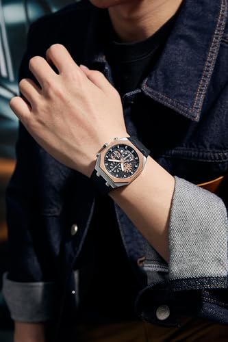 Image of Daniel Hechter Paris Orsay Collection Multifunctional Watch for Men with Octagone Dial and Silicon Strap-DHM1007