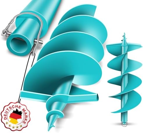 BRUNNENTAL® Erdbohrer Ø250mm x 800mm + Ideal Für Aushubarbeiten | Pfahlbohrer für Erdbohrgeräte Benzin & Elektro - Garten Spiralbohrer für Zaunbau, Pflanzen & Aushub