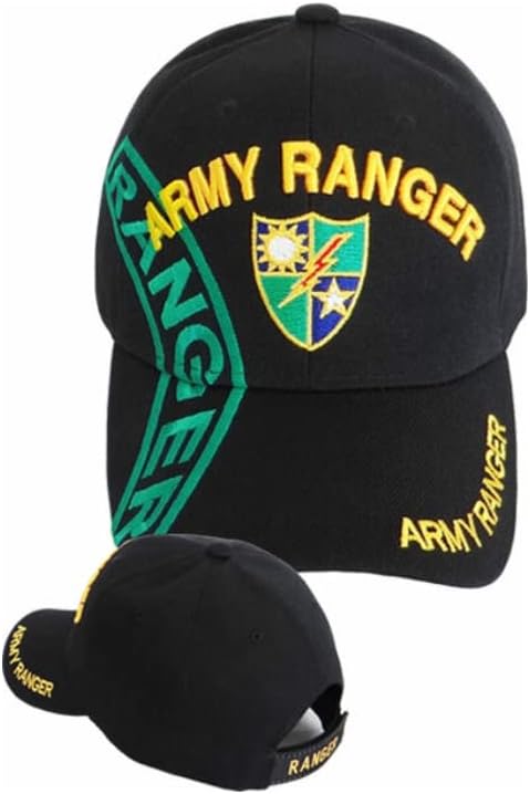 Army Ranger Shield Ranger on The Side Baseball Cap Black