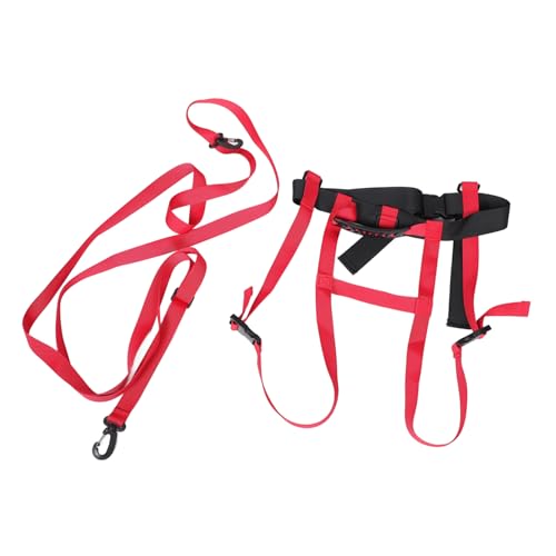 VANZACK Ski Training Belt Skiing Practice Strap for Beginner Outdoor Skiing Harness Portable Ski Training Harness Skiing Straps Skating Harness Red Plastic Buckle