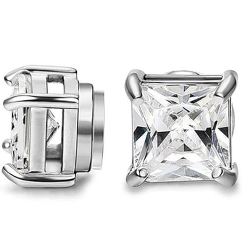 Brinco Masculino Magnético Imã Fake Brilhante Aço Inox Par