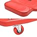 DNA MOTORING 38 Inches Low Profile Plastic Rolling Garage Shop Floor Creeper with Side Pockets & 4pcs Casters, Red, TOOLS-00393