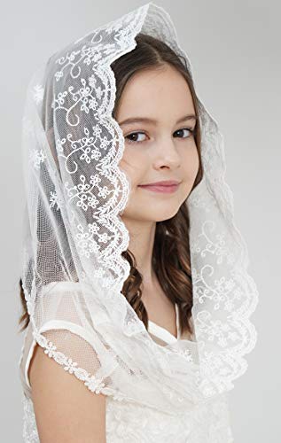 Lace Headcovering for Girls Church Mantilla Veils for Girl Lace Head Cover V874