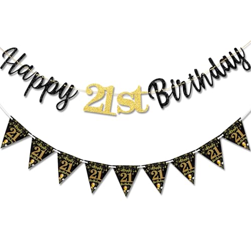 21st Birthday Decorations Banner For Boys Girls Men Women