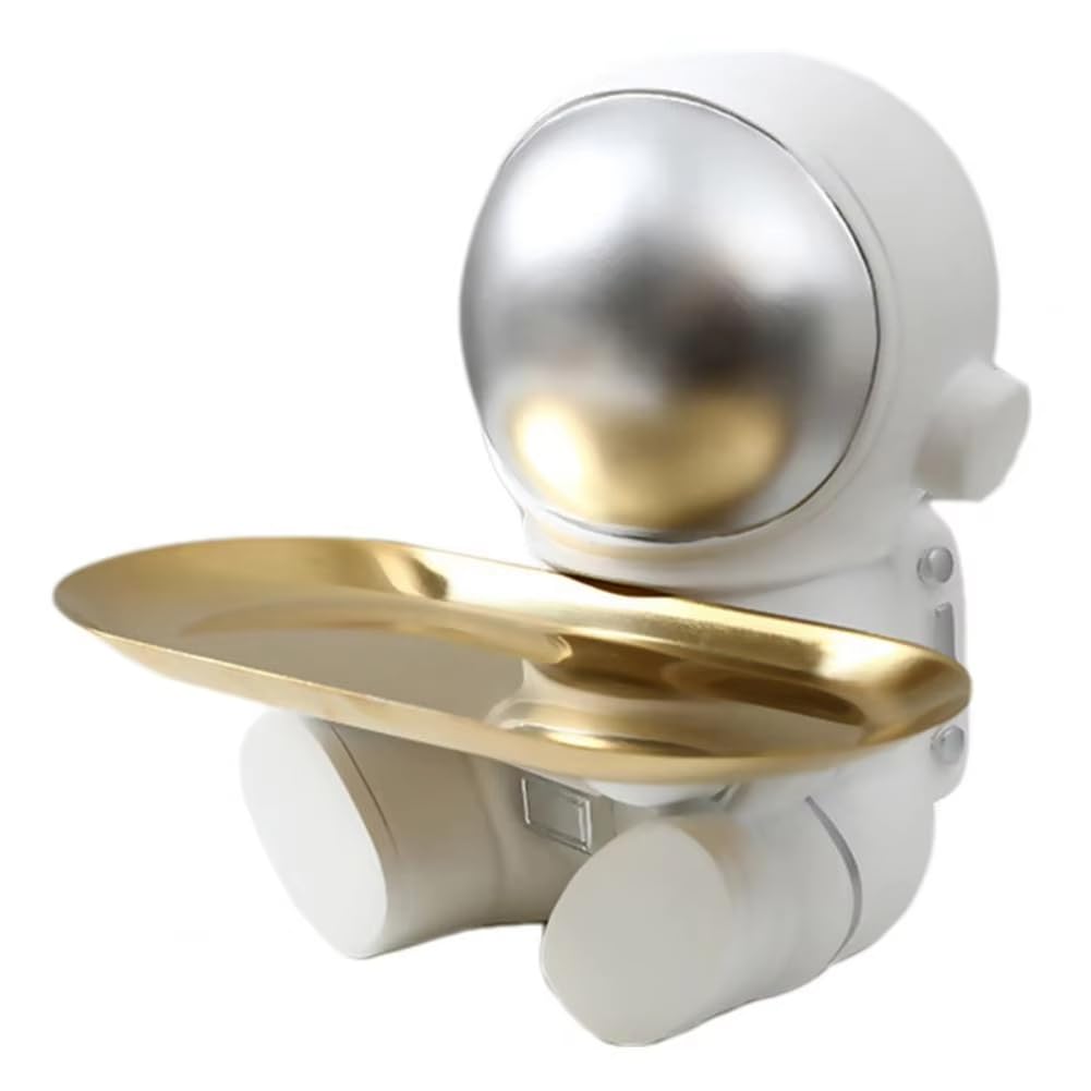 CTRLZS Astronaut Key Tray Astronaut Key Holder Snack Tray Set for Bedroom -Themed Resin Statue Sculpture