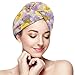 Produktbild Handbemalte Stiefmütterchen im Garten Botanisch künstlerisch Aquarell-Muster Kopfwickel für Frauen Duschhaube Anti-Frizz saugfähig Twist Trocknen Duschtuch Hut Handtuch