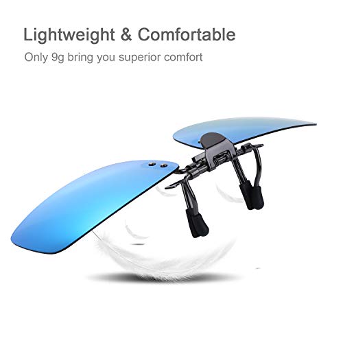 Besgoods Polarized Clip On Sunglasses, Mirror Flip Up Metal Clip Over Prescription Glasses, Unisex Outdoor Driving Sports - Thumbnail 3