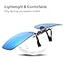 Besgoods Polarized Clip On Sunglasses, Mirror Flip Up Metal Clip Over Prescription Glasses, Unisex Outdoor Driving Sports