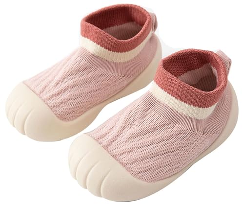 Aggroot Krabbelschuhe Baby Hausschuhe für Jungen Jungen Schuhe Atmungsaktive Lauflernschuhe Kleinkind Sockenschuhe rutschfeste Babyschuhe,12-18 Monate/Label 13,Rosa