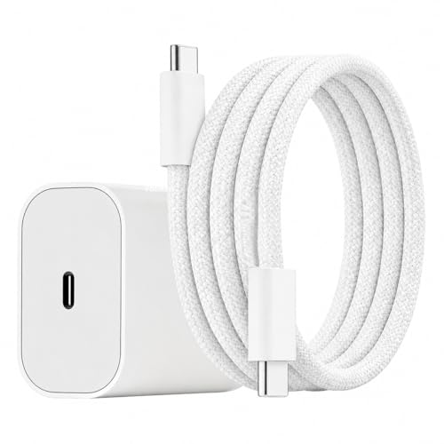 Image of 20W Charger with Type C to C Cable (MFi-Certified) for iPhone Charger with Nylon Braided Cable Compatible with iPhone17,16,15,Air Pro Max Plus Series, iPad & Other Devices