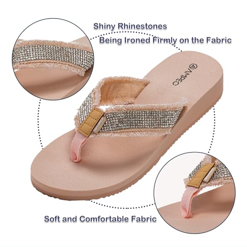 Ampeo Women's Arch Support Flip Flops Comfortable Casual Summer Beach Thong Sandals