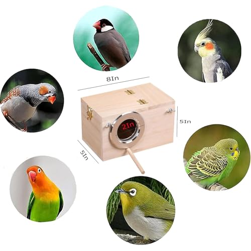 Image of Parakeet Nesting Box, Bird Nest Breeding Box Cage Wood House for Finch Lovebirds Cockatiel Budgie Conure Parrot, 8'' X 5'' X 5''