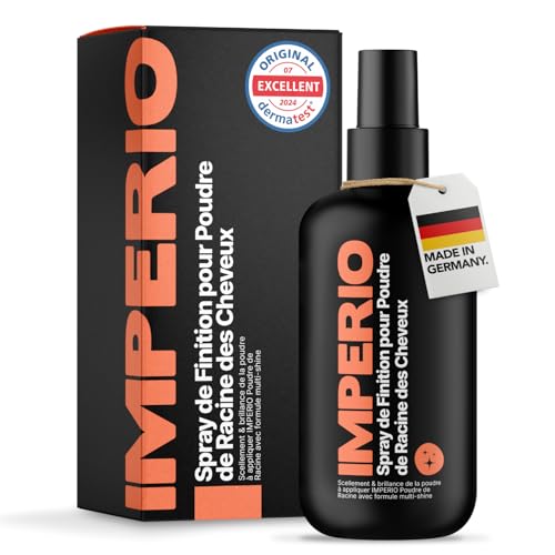 IMPERIO Spray de Finition pour Poudre de Racine de Cheveux - Premium Finishing Spray Avec Effet Anti-frizz pour une Finition Soyeuse - Retouche Racines Cheveux & Léger Fixateur - 250ml