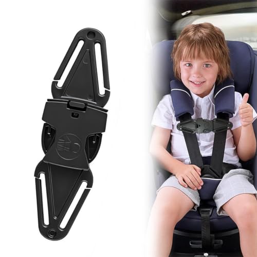 XURJUMI Niños Seguridad Clip De Hebilla, Hebilla De Seguridad Para Niños Clip Seguridad Asiento Coche Bebé Cinturón Seguridad Sujetar Niño Negro Para Asientos De Coche Cochecitos Tronas