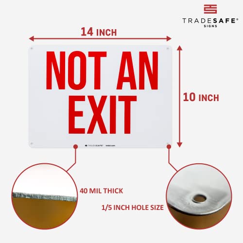 Tradesafe Not An Exit Sign - Exit Signs For Business Quick Install Aluminum Safety Sign, Light Reflective, Uv-Resistant, Waterproof, 14” X 10” Indoor And Outdoor Signs #TOP2