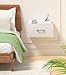 Adowes Floating Nightstand Shelf with Drawer, Wall Mounted Nightstand, Floating Drawer for Wall, Small Nightstand with Drawer, Floating Bedside Shelf for Bedroom, White