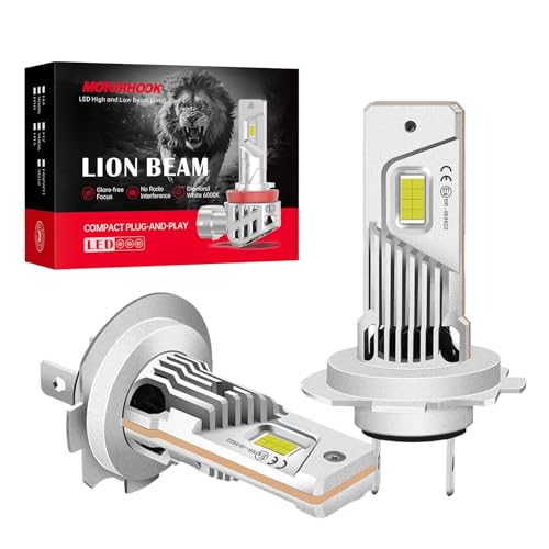 NUROTA H7 Halogen Scheinwerferlampen 12V 55W, H7 Lampe Auto mit StVZO Zulassung,6000K Weiß, Ideal für Abblend- und Fernlicht, 2 Stück