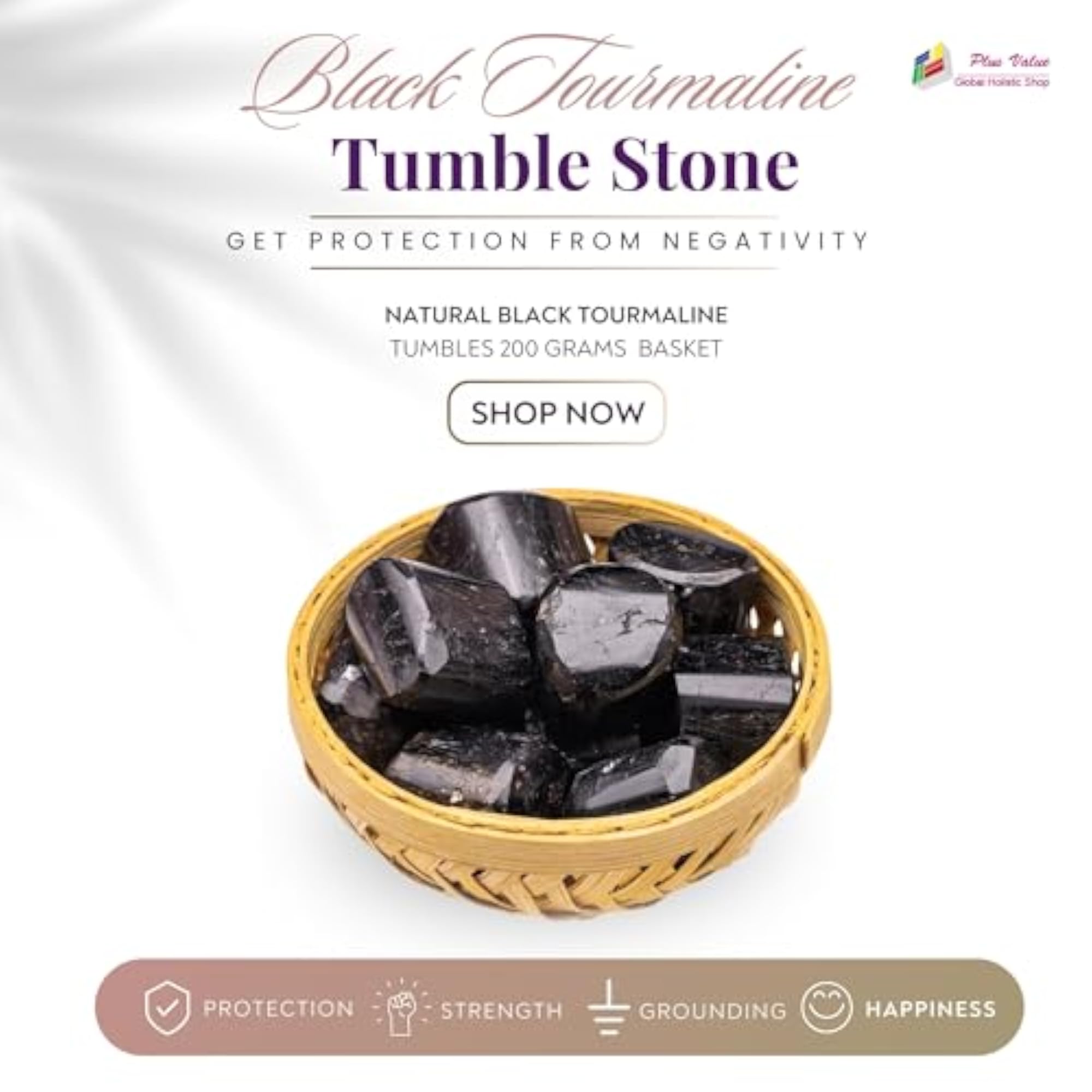 Natural Tourmaline Tumbled Stone Pebbles for Protection