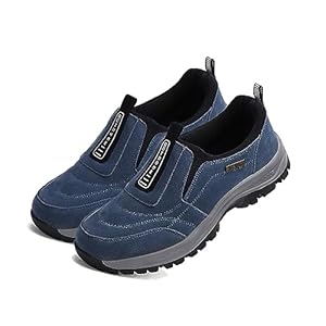 Orthopädische Schuhe Herren leichte Schuhe Herren Sneaker Outdoor Wanderschuhe Herren wasserdicht extra weit Leinenschuhe wasserdicht Walking Schuhe Hallux valgus Schuhe (Color : Blue, Size :