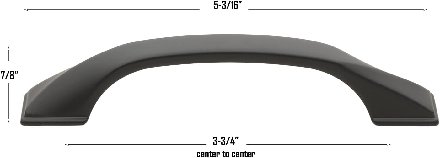 GlideRite 3-3/4 in. (96mm) Center to Center Twisted Bar Pull, Matte Black - 4841-128 (10 Pack)