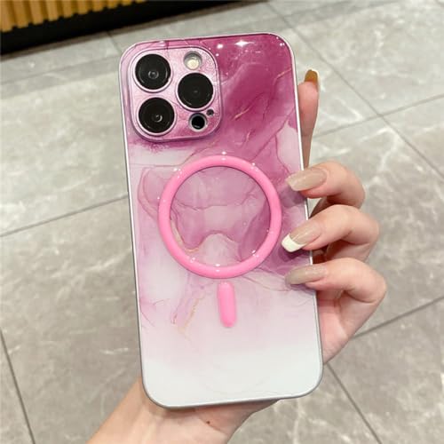 Étui à anneau lumineux marbre rose LVTFCO pour illuminer vos photos sur iPhone 12