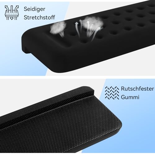 Sushret L-förmige Armauflage für Schreibtischkante, 2er Set Memory-Schaum Handgelenkauflage & Ellbogenauflage, Ergonomische Komfort Armstütze für Tischkante im Büro & Zuhause, Abnehmbar,Schwarz
