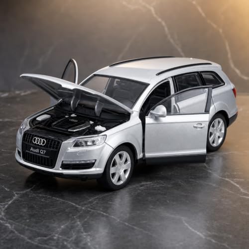 Image of Wizplex MSZ Audi Q7 1:32 Scale Officially Licensed Die Cast Metal Car - Pull Back SUV with Openable Doors & Hood, Light & Sound, Collectible Showpiece for Kids 3+ & Car Enthusiasts