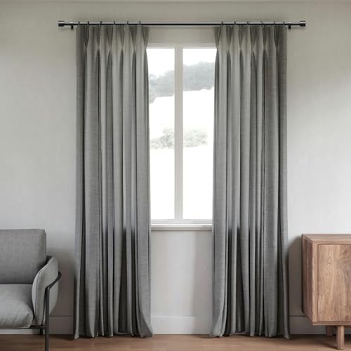GEEBOBO Black Curtain Rods for Windows 66 to 120 Inch, 1 Inch Adjustable Heavy Duty Easy Install Curtain Rods Set for Outdoor, Patio, Farmhouse, Bedroom, Living Room (Black, 30"-120") by GEEBOBO - Image 2