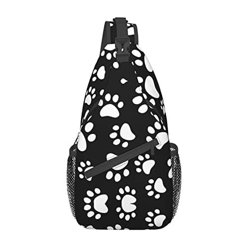 Sac de randonnée compact à bandoulière avec motif pattes d'ours, idéal cyclisme et camping