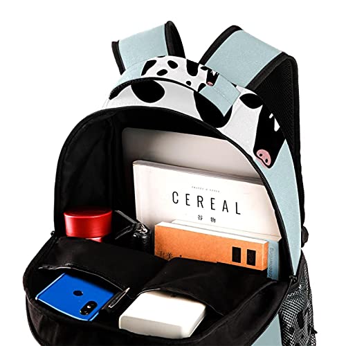 Sac à dos durable motif vache et sac d'école léger multicolore - 4