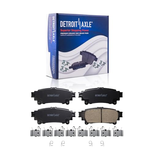 Image of Detroit Axle - Brake Kit for 2011-2020 Toyota Sienna, 2014-2019 Highlander | 10-15 Lexus RX350 RX450h Disc Brake Rotors & Ceramic Brake Pads Front and Rear Replacement 12.91 inch Front / 12.17 inch Rear Rotor