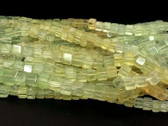 Préhnite naturelle en perles cubes LKBEADS pour bijoux bohèmes du quotidien