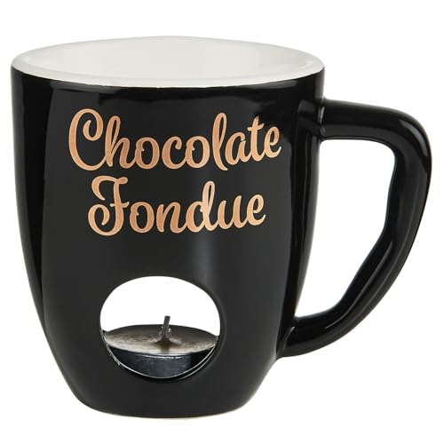 Foto von BUTLERS Schokofondue Tasse 200ml Teelichthalter, Schokoladenfondue 2 Personen Fondue-Set Porzellan -CHOCOLATE FONDUE Tasse zum Schokolade Schmelzen Weihnachten Mini Schokobrunnen Tasse für Teelicht