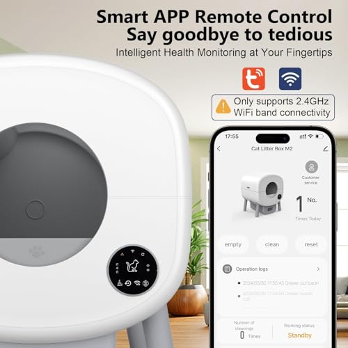 Image of Cumrige Automatic Litter Box,Safety Sensor,App Control,95L Large Capacity