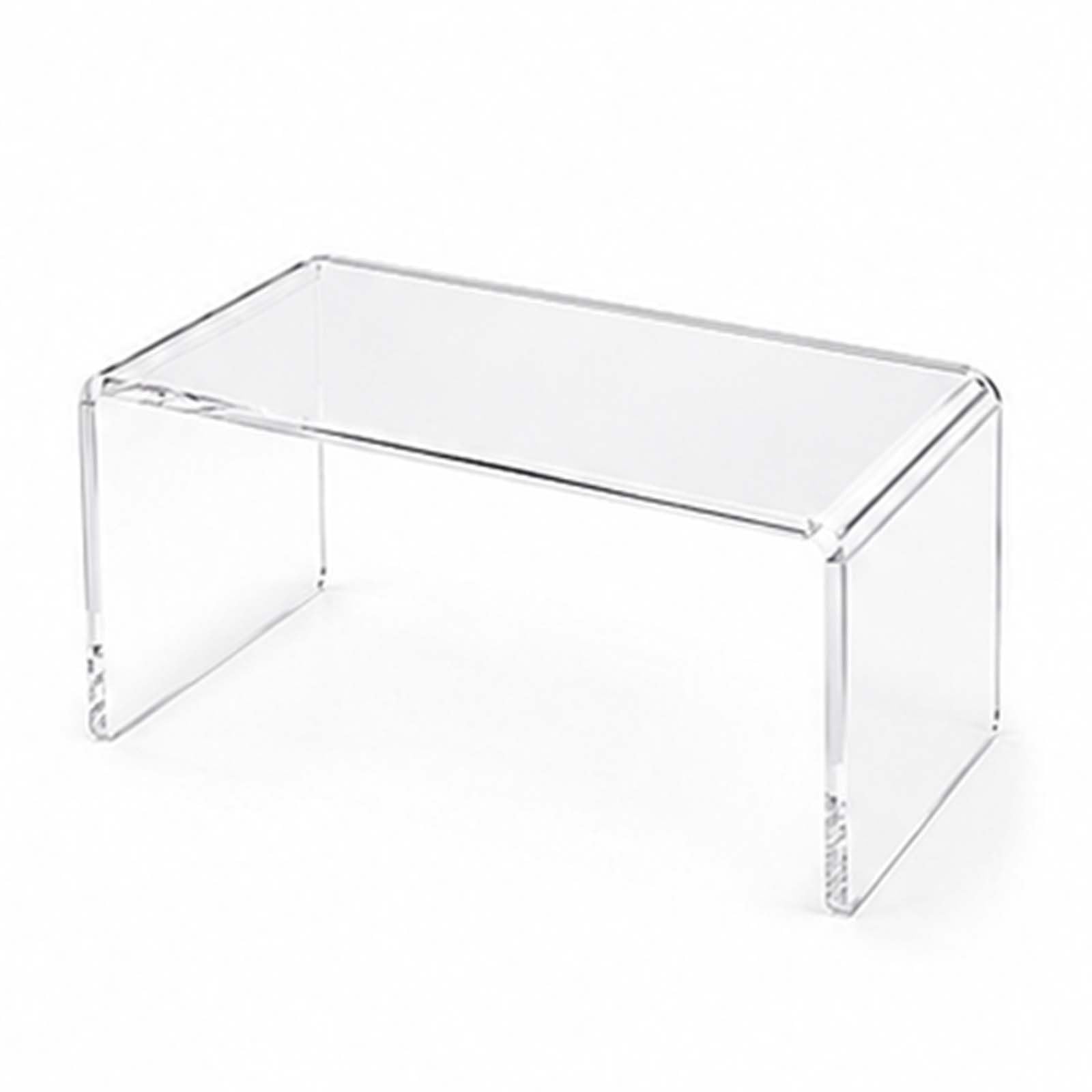 WOFDALY Clear Acrylic Shelf Organizer U Shaped Display Rack for Countertop Storage Desktop Arrangement Elevated Stand for Retail Shop Office,35cm*35cm*10cm