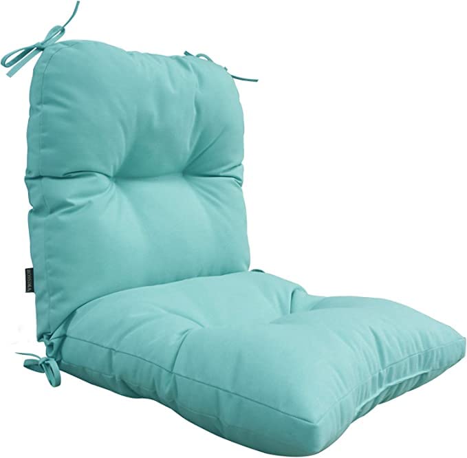 Outdoor Indoor High Back Chair Tufted Cushions Comfort Replacement Patio Seating Cushions Light